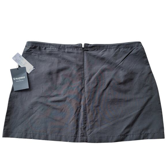 PlayBoy by pacsun NEW toggle drawstring beach micro mini skirt nylon utility Y2K - Picture 3 of 5